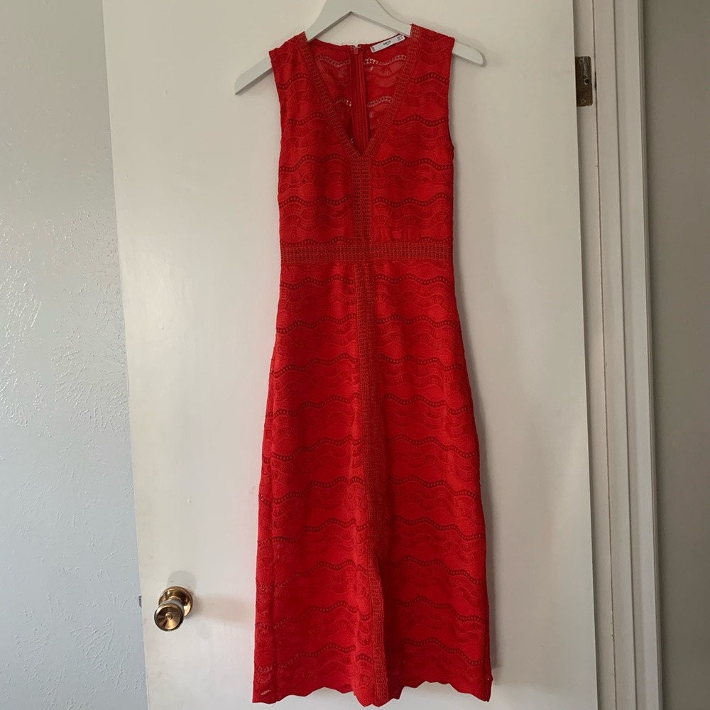Red Tea-Length Dress